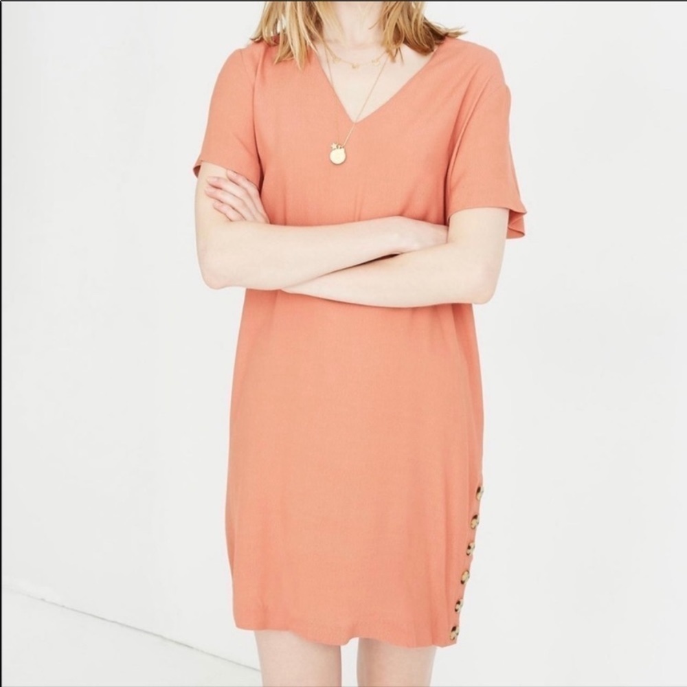 NWT Madewell V-Neck Side Button Easy Shift Dress Sz 2X - Picture 9 of 9